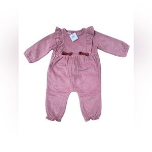 Mud Pie NWT Size 9-12 Months Velour Corduroy Romper